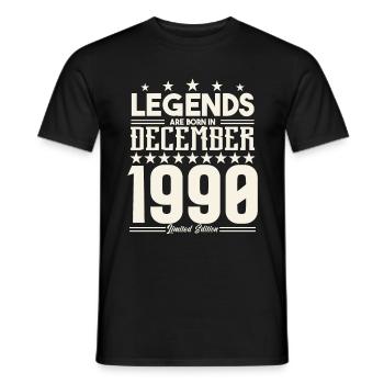 Legenden werden im Dezember 1990 geboren.Geschenkjubiläum - Männer T-Shirt - Schwarz - Vorne - AI Model Male 178 light (178cm)