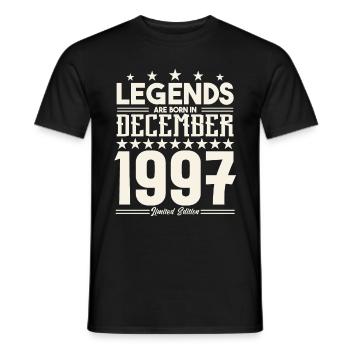 Legends Are Born In December 1997.Gift anniversary - T-shirt homme - noir - Devant - AI Model Male 178 light (178cm)