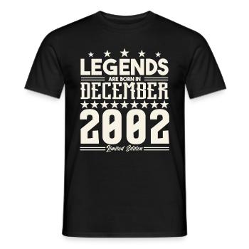 Legends Are Born In December 2002.Gift anniversary - Men's T-Shirt - black - Front - AI Model Male 178 light (178cm)