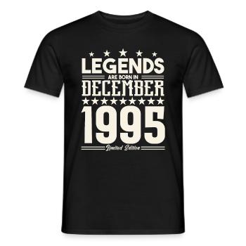 Legends Are Born In December 1995.Gift anniversary - Men's T-Shirt - black - Front - AI Model Male 178 light (178cm)