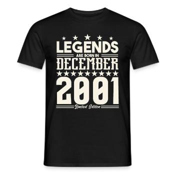Legenden werden im Dezember 2001 geboren.Geschenkjubiläum - Männer T-Shirt - Schwarz - Vorne - AI Model Male 178 light (178cm)