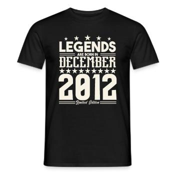 Legenden werden im Dezember 2012 geboren.Geschenkjubiläum - Männer T-Shirt - Schwarz - Vorne - AI Model Male 178 light (178cm)