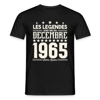 Les Légendes Sont Nés En Décembre 1965, Cadeau. - T-shirt homme - noir - Devant - AI Model Male 178 light (178cm)