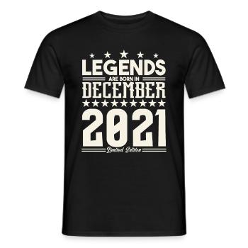 Legends Are Born In December 2021.Gift anniversary - Men's T-Shirt - black - Front - AI Model Male 178 light (178cm)