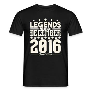 Legenden werden im Dezember 2016 geboren.Geschenkjubiläum - Männer T-Shirt - Schwarz - Vorne - AI Model Male 178 light (178cm)