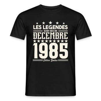 Les Légendes Sont Nés En Décembre 1985, Cadeau. - T-shirt homme - noir - Devant - AI Model Male 178 light (178cm)