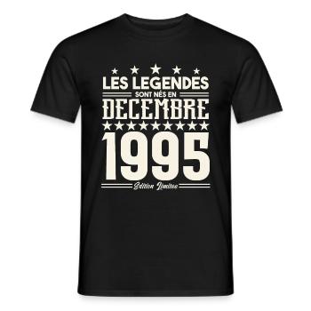 Les Légendes Sont Nés En Décembre 1995, Cadeau. - T-shirt homme - noir - Devant - AI Model Male 178 light (178cm)