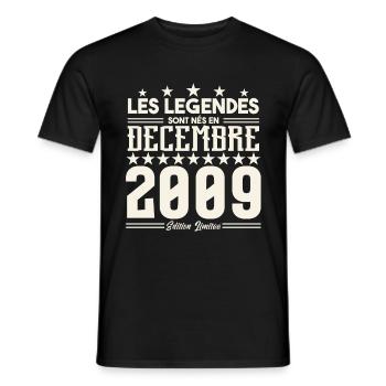 Les Légendes Sont Nés En Décembre 2009, Cadeau. - T-shirt homme - noir - Devant - AI Model Male 178 light (178cm)