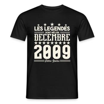 Les Légendes Sont Nés En Décembre 2009, Cadeau. - T-shirt homme - noir - Devant - AI Model Male 178 light (178cm)
