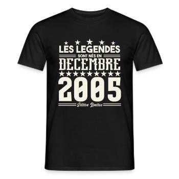 Les Légendes Sont Nés En Décembre 2005, Cadeau. - T-shirt homme - noir - Devant - AI Model Male 178 light (178cm)