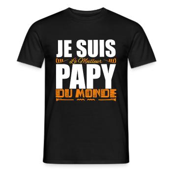 Je Suis Le Meilleur Papy Du Monde Idée Cadeau papy - T-shirt homme - noir - Devant - AI Model Male 178 light (178cm)