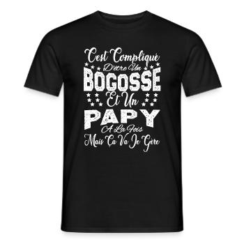 c'est compliqué d'être un Bogosse et un Papy. - T-shirt homme - noir - Devant - AI Model Male 178 light (178cm)