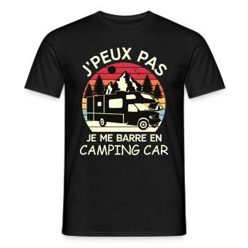 J'Peux Pas Camping Car Idée Cadeau Pour Campeurs - T-shirt homme - noir - Devant - AI Model Male 178 light (178cm)
