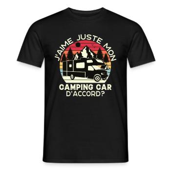 J'aime Juste Mon Camping Car Cadeau Pour Campeurs - T-shirt homme - noir - Devant - AI Model Male 178 light (178cm)