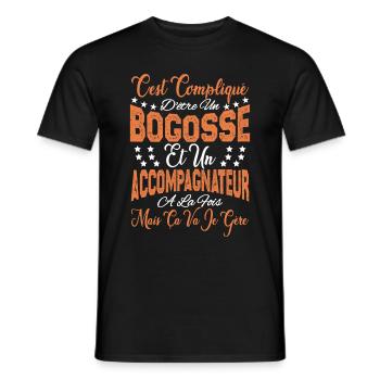 compliqué d'être un Bogosse et un Accompagnateur. - T-shirt homme - noir - Devant - AI Model Male 178 light (178cm)