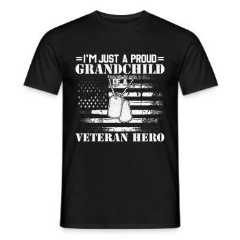 Ich bin nur ein stolzes Enkelkind eines Helden - Männer T-Shirt - Schwarz - Vorne - AI Model Male 178 light (178cm)