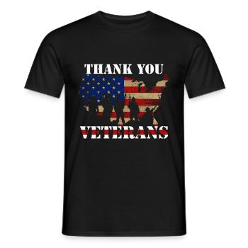 US-Flagge danke Ihnen Veteranen - Männer T-Shirt - Schwarz - Vorne - AI Model Male 178 light (178cm)