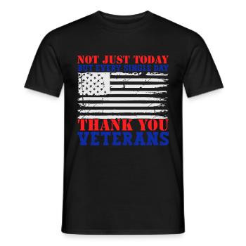 Journée des anciens combattants de l’armée américaine - Merci tous les jours - T-shirt homme - noir - Devant - AI Model Male 178 light (178cm)