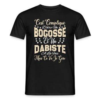 c'est compliqué d'être un Bogosse et un Dabiste. - T-shirt homme - noir - Devant - AI Model Male 178 light (178cm)