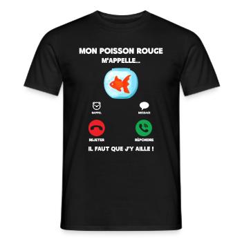 Mon Poisson Rouge M'appelle Citation - T-shirt homme - noir - Devant - AI Model Male 178 light (178cm)