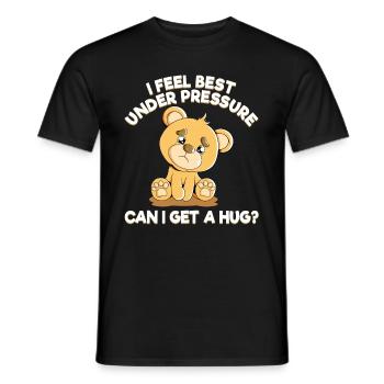 Cute Bear Cuddly Toy Hug Stuffed Animal Love - Men's T-Shirt - black - Front - AI Model Male 178 light (178cm)