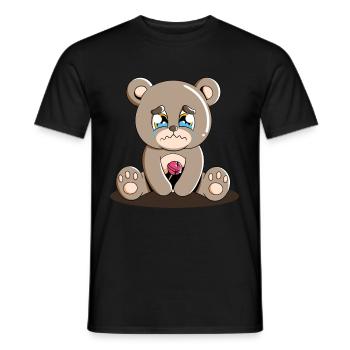 Cute Bear Cuddly Toy Hug Stuffed Animal Love - Men's T-Shirt - black - Front - AI Model Male 178 light (178cm)