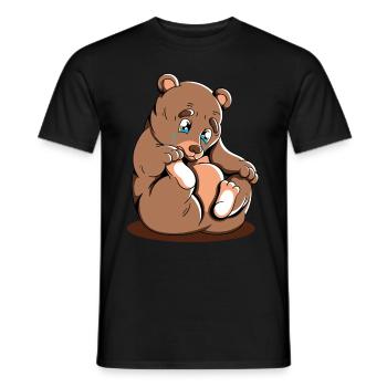 Cute Bear Cuddly Toy Hug Stuffed Animal Love - Men's T-Shirt - black - Front - AI Model Male 178 light (178cm)