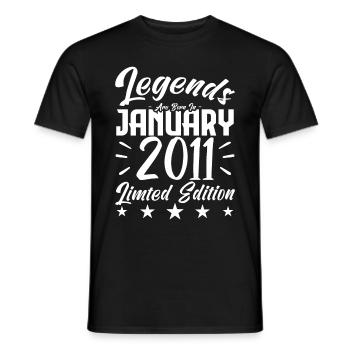 Naissance En Janvier 2011. Cadeau d'anniversaire. - T-shirt homme - noir - Devant - AI Model Male 178 light (178cm)
