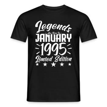 Naissance En Janvier 1995. Cadeau d'anniversaire. - T-shirt homme - noir - Devant - AI Model Male 178 light (178cm)