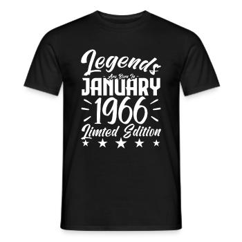Born in January 1966. Birthday gift. - Men's T-Shirt - black - Front - AI Model Male 178 light (178cm)
