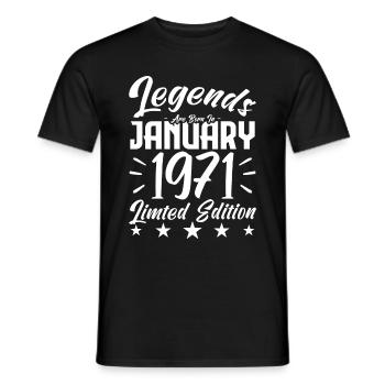 Born in January 1971. Birthday gift. - Men's T-Shirt - black - Front - AI Model Male 178 light (178cm)