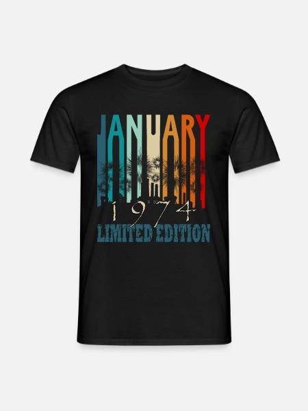 geboren 1974 Januar vintage Geschenk - Männer T-Shirt - Schwarz