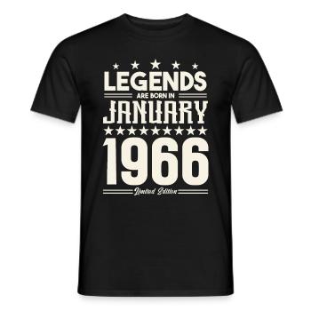 Cadeau Légende Janvier 1966. cadeau janvier 1966. - T-shirt homme - noir - Devant - AI Model Male 178 light (178cm)
