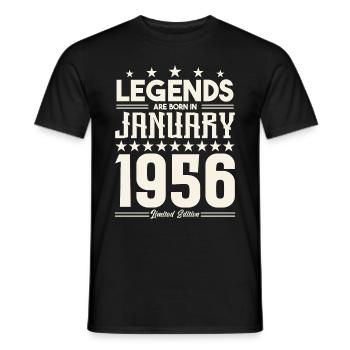 Geschenklegende Januar 1956. Geschenk Januar 1956. - Männer T-Shirt - Schwarz - Vorne - AI Model Male 178 light (178cm)
