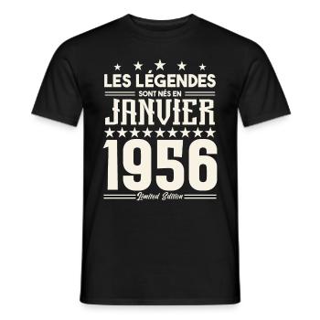 Geburtstagsgeschenk Januar 1956. Januar 1956. - Männer T-Shirt - Schwarz - Vorne - AI Model Male 178 light (178cm)