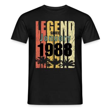 Januar 1988 Geburtstagsgruss retro design - Männer T-Shirt - Schwarz - Vorne - AI Model Male 178 light (178cm)