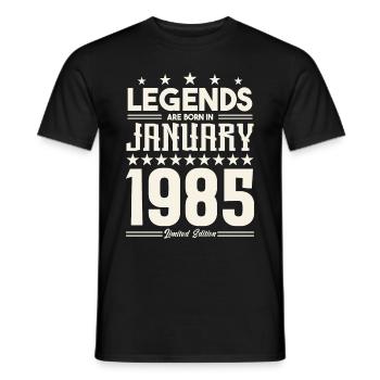 Gift legend January 1985. gift January 1985. - Men's T-Shirt - black - Front - AI Model Male 178 light (178cm)