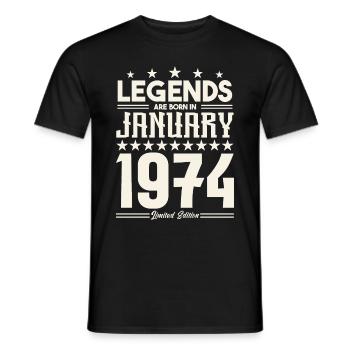 Geschenklegende Januar 1974. Geschenk Januar 1974. - Männer T-Shirt - Schwarz - Vorne - AI Model Male 178 light (178cm)