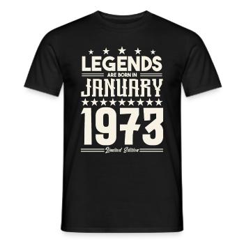 Geschenklegende Januar 1973. Geschenk Januar 1973. - Männer T-Shirt - Schwarz - Vorne - AI Model Male 178 light (178cm)