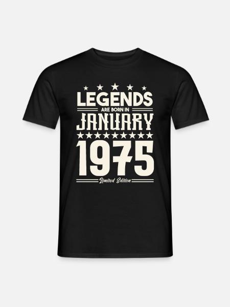 Geschenklegende Januar 1975. Geschenk Januar 1975. - Männer T-Shirt - Schwarz