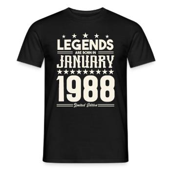 Gift legend January 1988. Gift January 1988. - Men's T-Shirt - black - Front - AI Model Male 178 light (178cm)