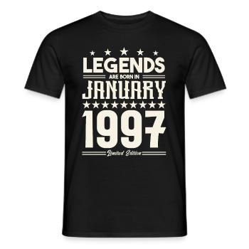 Cadeau Légende Janvier 1997. cadeau janvier 1997. - T-shirt homme - noir - Devant - AI Model Male 178 light (178cm)