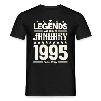 Gift legend January 1995. Gift January 1995. - Men's T-Shirt - black - Front - AI Model Male 178 light (178cm)