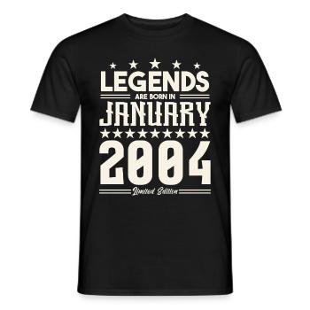 Cadeau Légende Janvier 2004. cadeau janvier 2004. - T-shirt homme - noir - Devant - AI Model Male 178 light (178cm)