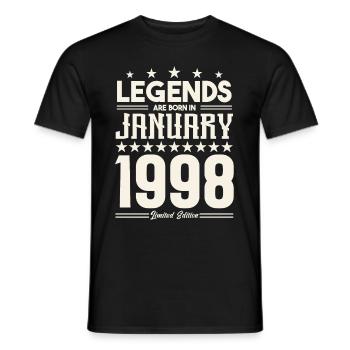 Cadeau Légende Janvier 1998. cadeau janvier 1998. - T-shirt homme - noir - Devant - AI Model Male 178 light (178cm)
