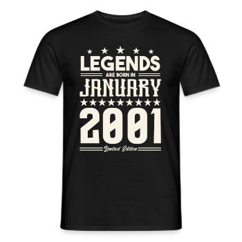 Gift legend January 2001. Gift January 2001. - Men's T-Shirt - black - Front - AI Model Male 178 light (178cm)