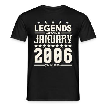 Cadeau Légende Janvier 2006. cadeau janvier 2006. - T-shirt homme - noir - Devant - AI Model Male 178 light (178cm)