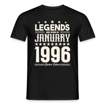 Gift legend January 1996. Gift January 1996. - Men's T-Shirt - black - Front - AI Model Male 178 light (178cm)