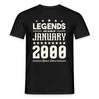 Gift legend January 2000. Gift January 2000. - Men's T-Shirt - black - Front - AI Model Male 178 light (178cm)