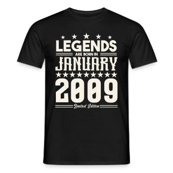 Gift Legend January 2009. Gift January 2009. - Men's T-Shirt - black - Front - AI Model Male 178 light (178cm)